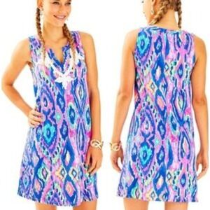 Lilly‎ Pulitzer Gemma Dress Womens M Sleeveless Shift Colorful Print Casual Pink